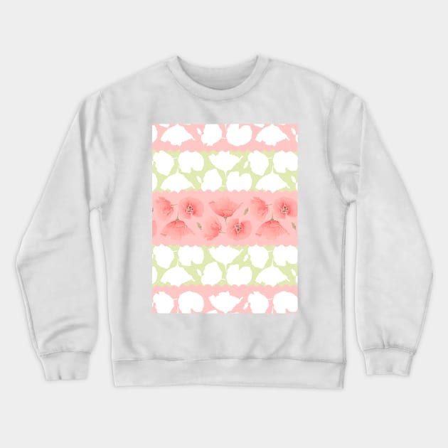 Pretty Poppy Geometrical Line Art Crewneck Sweatshirt by paintingbetweenbooks